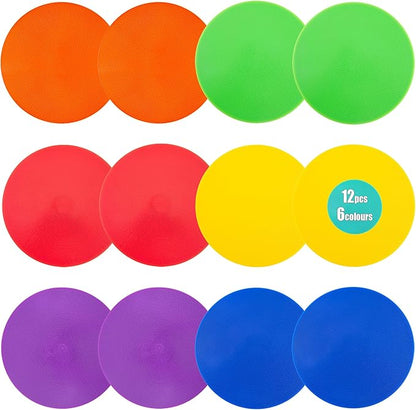 Spot Markers 9 Inch 10 Inch Non Slip Rubber Floor Markers Flat Field Cones Poly Dots for Soccer Basketball Sports Speed Agility Training and Drills
