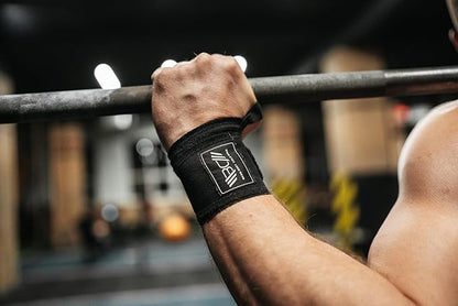 WARM BODY COLD MIND - Premium Cotton Weight Lifting Wrist Wraps for Cross Training, Powerlifting, Deadlift, Weightlifting, Gym, Wrist Straps, Workout, Fitness, Heavy-Duty Support with Thumb Loop