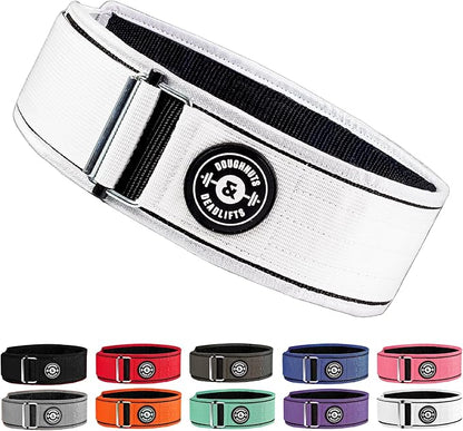 Weight Lifting Belt for Squats, Weightlifting Belt for Deadlifts - 4in Back Support for Bodybuilding | Powerlifting, Locking Metal Buckle, Weight Lifting Belts for Men - Quick Locking