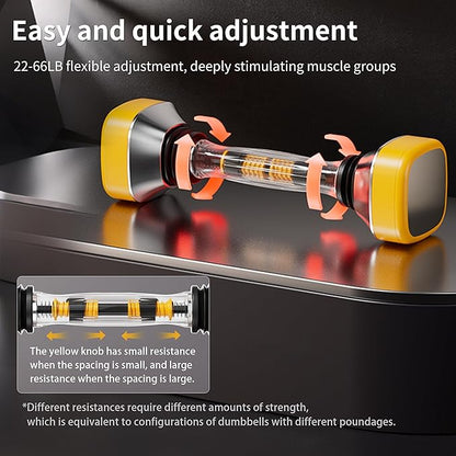 Dynamic Weight Adjustable Dumbbell Set 22-66 lbs,Weight for Full Body Workout, Home Gym Equipment for Men & Women, Adjustable Weight for Arm & Core Training, Chest Exercise Equipment Fitness Dumbbells hazoooo