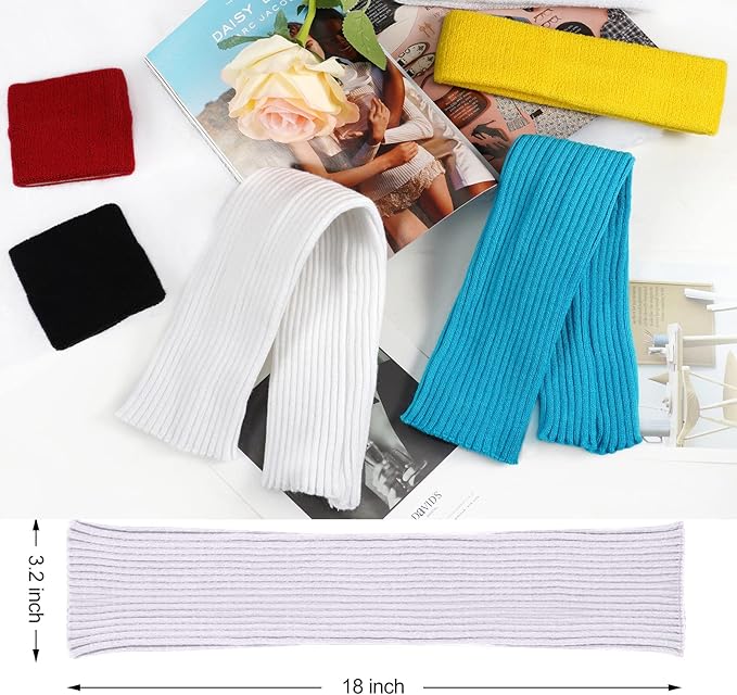 Leg Warmers for Women 80s Headband Wristbands Neon Leg Warmers Set for Sport Yoga - 80s Workout Clothes 90s Outfit for Women