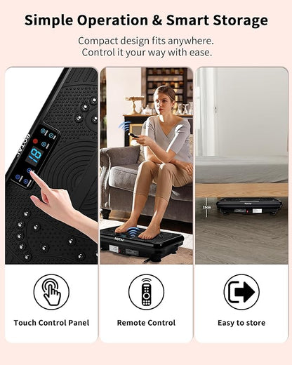 Vibration Plate Exercise Machine for Lymphatic Drainage Massager & Weight Loss, 400 lbs Capacity Whole Body Vibrating Shake Plate Workout for Women and Men