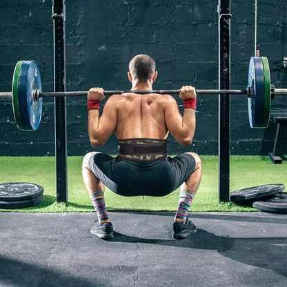 RitFit Weight Lifting Belt - Great for Squats, Lunges, Deadlift, Thrusters - Men and Women - 6 Inch Black/Camouflage