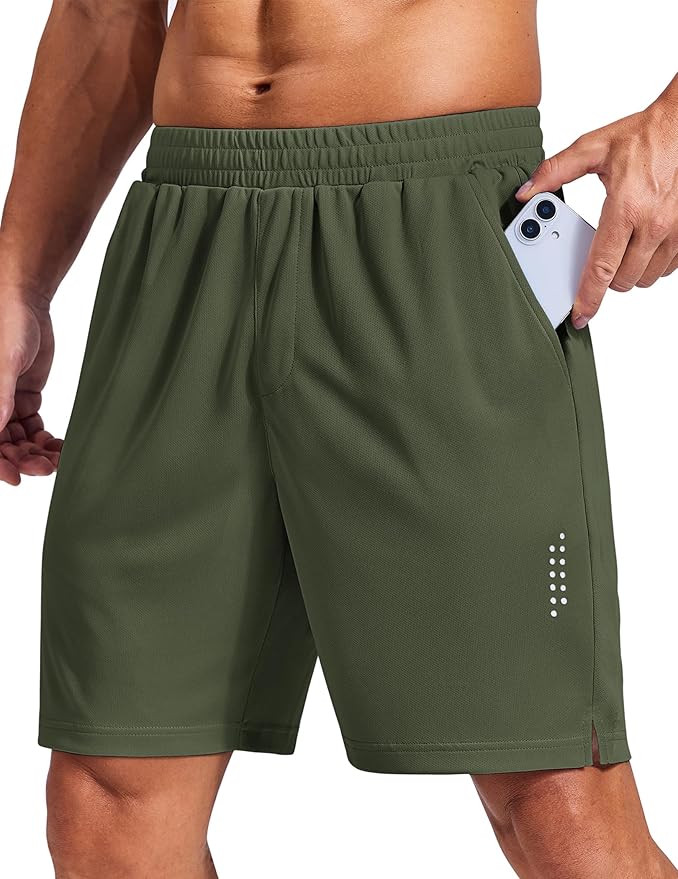 COOFANDY Mens Gym Athletic Shorts with Zipper Pockets Quick Dry 7" Workout Running Training Shorts