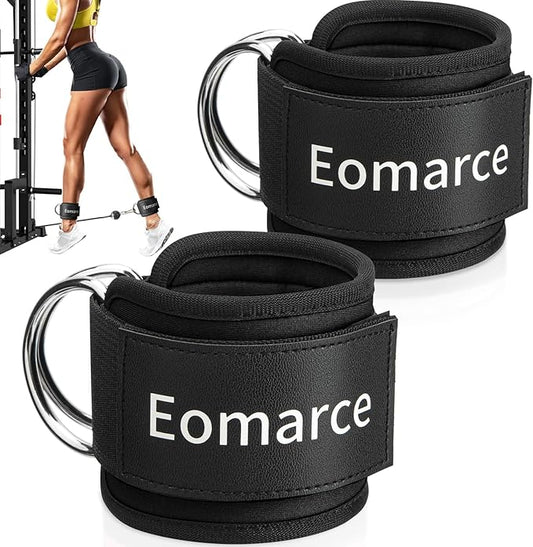 2PCS Set Premium Cable Kick Back Ankle Straps for Cable Machines Women & Men, Glute Kickback Ankle Strap for Workout, Ankle Cuff Cable Attachment Wraps weights, Tobilleras Para Mujer Gym Leg