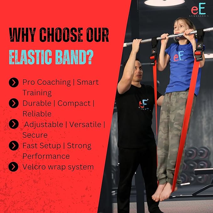 Ultimate Elastic Band – Innovative Strength Trainer for Pull-Ups, Dips, Push-Ups, Muscle-Ups, Planches, Iron Cross & More – Fast Setup for Cross-Training, Calisthenics & Home Workouts by EEGymnastics