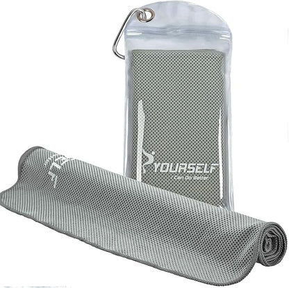 SYOURSELF Cooling Towel, Cooling Towels for Neck,40" x 12"Ice Towel for Instant Cooling Relief, Soft Breathable Chilly, Perfect Yoga, Golf, Sports, Gym, Workout, Athletes Towel (1PC-Grey)