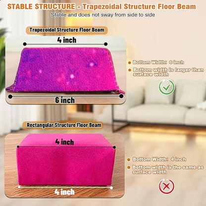 MARFULA 6 FT / 8 FT / 9 FT Folding Gymnastics Beam Foam Balance Floor Beam - Extra Firm - Suede Cover - Anti Slip Bottom with Carry Bag for Kids/Adults Home Use