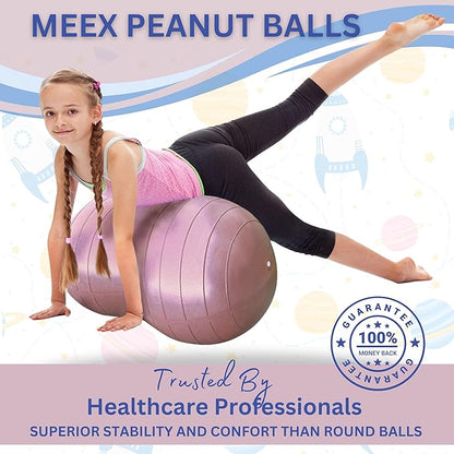 Meex Sensory Peanut Ball for Kids Therapy and Exercise - Enhance Balance, Motor Skills and Physical Therapy Calming Development with Our Yoga Ball - Flexible Seating for Autistic Children
