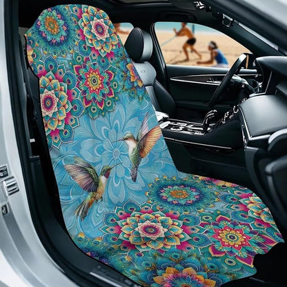 Bulopur Hummingbird Sweat Proof Towel for Car Seat Soft Comfortable Beach Towel After Gym Beach Yoga Workout Removable Boho Automotive Accessories