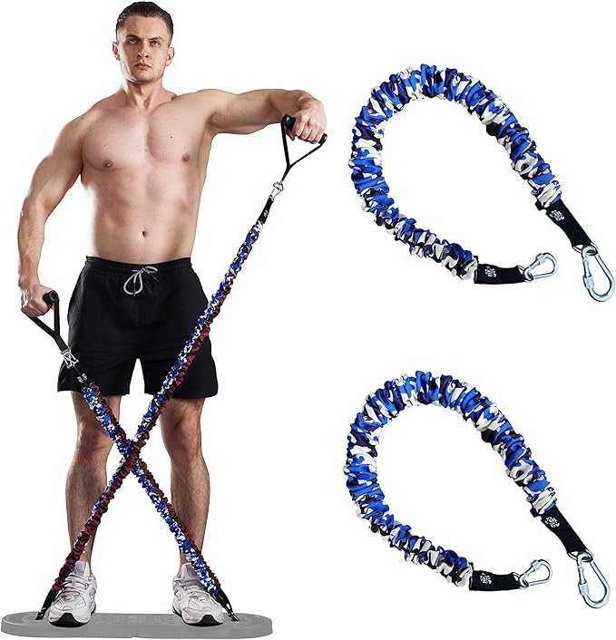 HOTWAVE Resistance Bands for Portable Gym,Push Up Board and Pilates Bar Replacement Backup Exercise Band. Safety Cloth Cover,Squat Workout,Strength Training Fitness Accessories