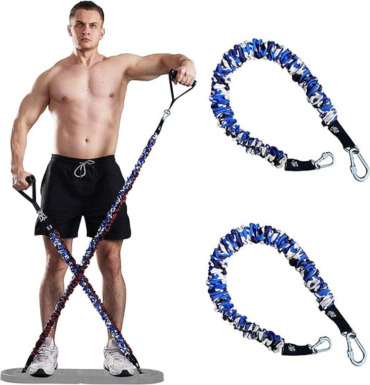 HOTWAVE Resistance Bands for Portable Gym,Push Up Board and Pilates Bar Replacement Backup Exercise Band. Safety Cloth Cover,Squat Workout,Strength Training Fitness Accessories