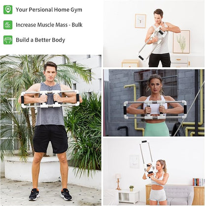 GoFitness Push Down Bar Machine - Chest Expander at Home Workout Equipment for Chest, Arm, Shoulder, Abs and Back - Portable Upper Body Trainer for Home, Travel or Outdoors