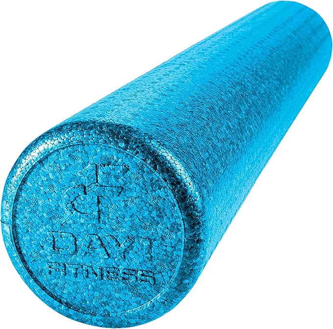 Day 1 Fitness High Density Muscle Foam Rollers - Sports Massage Rollers for Stretching, Physical Therapy, Deep Tissue, Myofascial Release - Ideal for Exercise and Pain Relief – Solid Blue, 36”