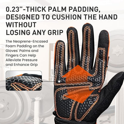 FINGER TEN Weightlifting Workout Gloves Full Half Finger with Wrist Strap Support, Padded Grip for Weight Lifting Gym Fitness Exercise Training Men Male