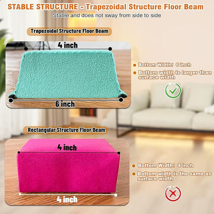 MARFULA 6 FT / 8 FT / 9 FT Folding Gymnastics Beam Foam Balance Floor Beam - Extra Firm - Suede Cover - Anti Slip Bottom with Carry Bag for Kids/Adults Home Use