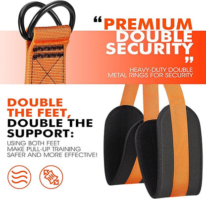 HPYGN Two Foots Pull Up Assistance Bands, Heavy Duty Resistance Band for Pull Up Bar, Adjustable Weight/Size with Fabric Feet/Knee Rest, Bands for Pull Up Assist for Strength Training, Pull Up