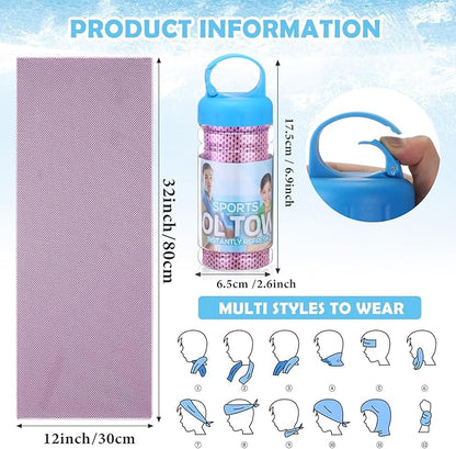 12 Pack 32 x 12 in Cooling Towels Bulk for Neck and Face Microfiber Ice Towel Sweat Towels Breathable Soft Chilly Towel Portable Cool Neck Rags for Yoga Sport Gym Workout Fitness
