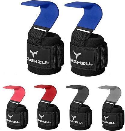 Weight Lifting Hooks, Padded Weight Lifting Straps Wrist Straps for Men and Women, Premium Deadlift Straps for Weightlifting and Powerlifting, Weight Lifting Gloves for Pull Ups