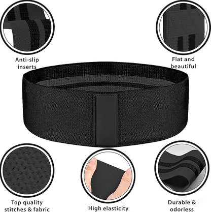 3 Booty Bands Pilates Flexbands Hip Thigh Glute Bands Set Stretch Exercise Bands Fabric Elastic Exercise Resistance Band for Working Out Legs Bands with Workout Bands Guide.