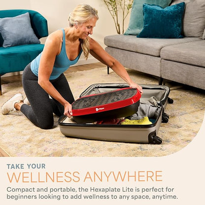Lifepro HexaPlate Lite Vibration Plate Exercise Machine with Magnetic Acupoints - Full Body Vibration Platform for Beginners and Recovery - Lymphatic Drainage Massager for Muscle Toning and Fitness
