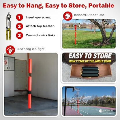 Jukestir® Only Punching Bag with Dynamic Motion. Better Footwork Than Double End Bag, Speed Bag. More Agility Than Heavy Bag. Boxing MMA Equipment. Great Workout for Adult or Teen. Used by Pros.
