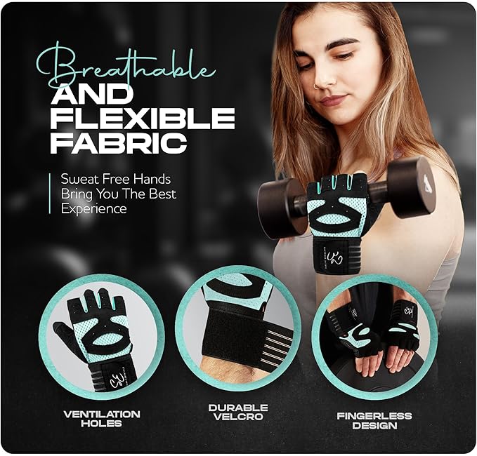 Special Essentials Weight Lifting Gloves for Men & Women – Fingerless Workout Gloves with Non-Slip Grip & Palm Padding for Gym, Training, Cycling & Fitness