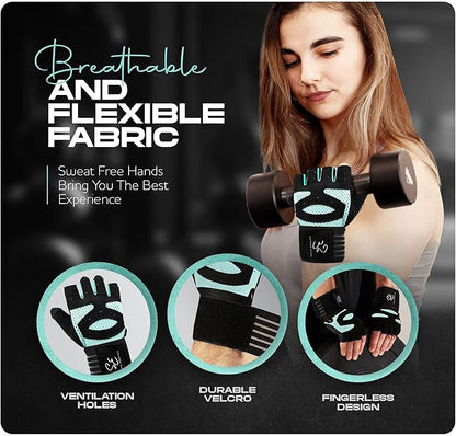 Special Essentials Weight Lifting Gloves for Men & Women – Fingerless Workout Gloves with Non-Slip Grip & Palm Padding for Gym, Training, Cycling & Fitness