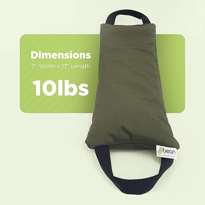 Yoga Sand Bags for Working Out - Reinforced Nylon Fabric Exercise Weight Bag with Double Handles for Secure Grip - Weighted Fitness Equipment for Yoga, Pilates & Training - Made in USA, 10 lbs
