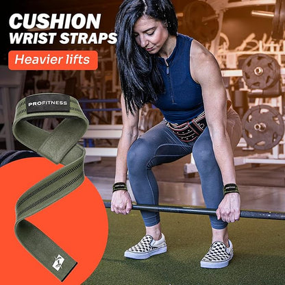ProFitness Wrist Wraps for Weightlifting with Premium Lifting Straps - Weight Lifting Wrist Wraps and Gym Straps Ideal for Men & Women Workout & Training - Workout Straps with Wrist Support