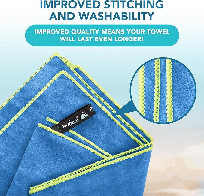 Youphoria Microfiber Travel Towel Fast Drying Lightweight - Quick Dry Towel for Camping, Beach, Backpacking, Hiking & Sport