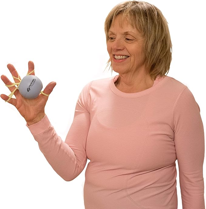 Handmaster Plus Physical Therapy Hand Exerciser - Forearm Exerciser with Stress Relief Ball - Hand Therapy Balls for Exercise, Training - Finger Exerciser & Strengthener - Soft Tension, Purple