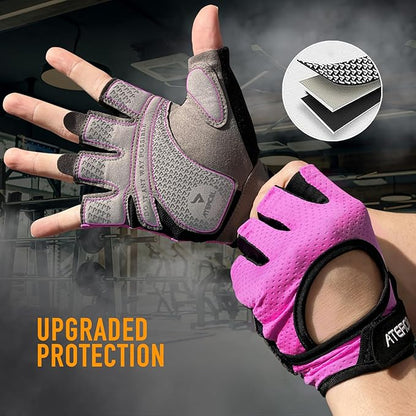 ATERCEL Weight Lifting Gloves Full Palm Protection, Workout Gloves for Gym, Cycling, Exercise, Climbing, Breathable, Super Lightweight for Mens and Women