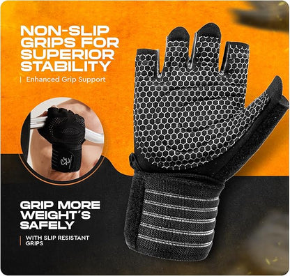 Special Essentials Weight Lifting Gloves for Men & Women – Fingerless Workout Gloves with Non-Slip Grip & Palm Padding for Gym, Training, Cycling & Fitness