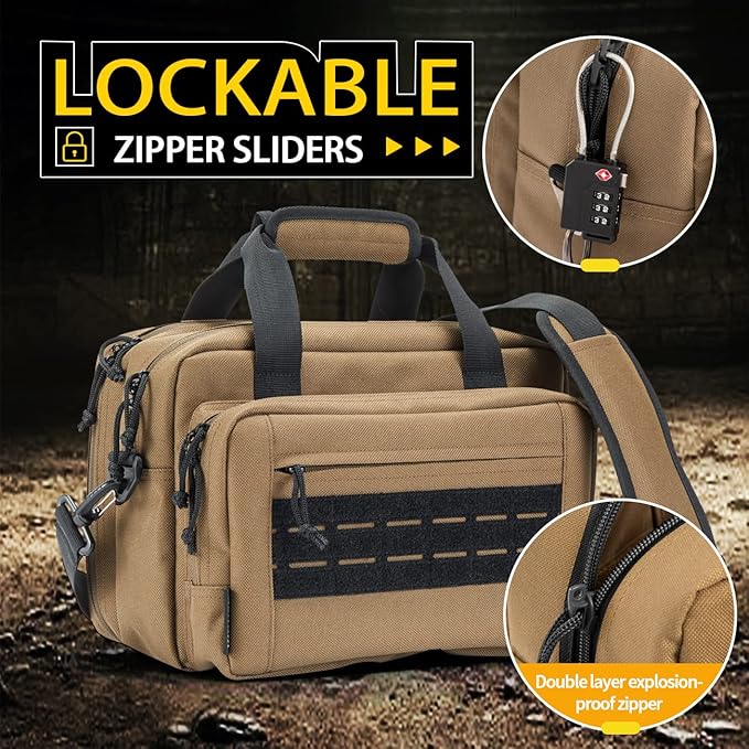 VEAGIA Range Bag,Pistol Case,Gun Range Bags For Handguns And Ammo Pouch 2 Pistols Soft Carrying Shooting Bag