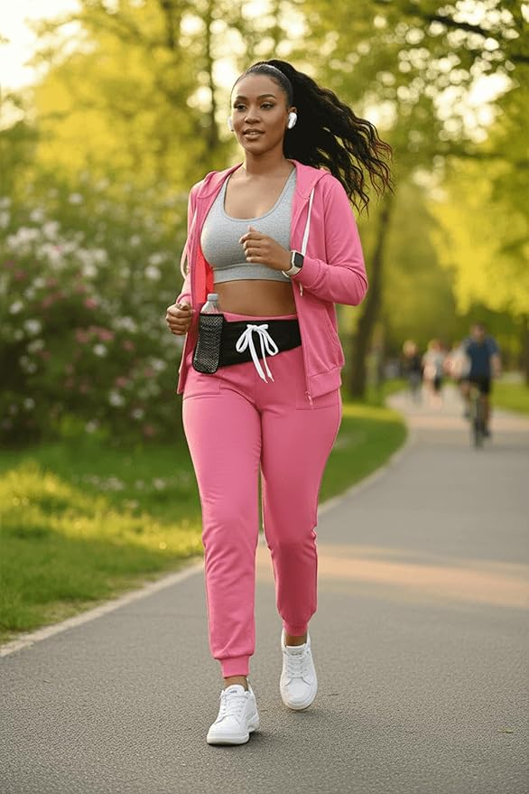 CLOCOR Track Suits for Women Set - Casual 2 Piece Outfits Sweatsuit Pocket Hoodies Long Sleeve with Patchwork Pants Set