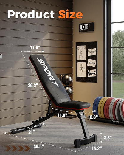 Smith Machines Home Gym with Bench, Squat Rack with Weight Bar, Dual LAT Pull-Down Systems & Cable Crossover Machine for Full-Body Workouts Training, Red & Black