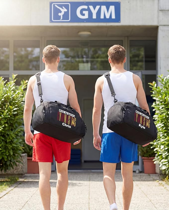 Personalized Men’s Gymnastics Duffel Bag – Custom Name & Team Colors Gym Bag for Boys Gymnast – Athlete Gear Bag for Practice, Meets & Travel