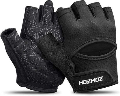 Ventilated Weight Lifting Gloves, Thick Padded Workout Gym Gloves with Full Palm Protection & Grip & Shock Absorption for Women & Men's Fitness Exercise Training