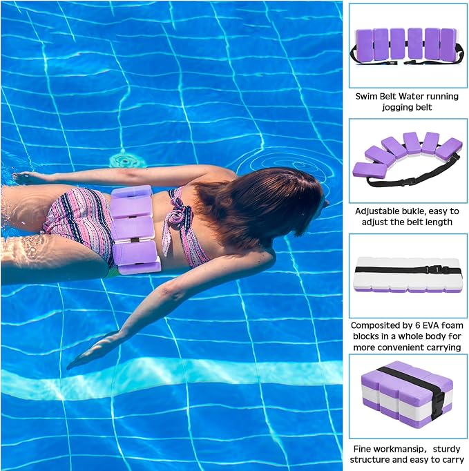5 Pcs Pool Aquatic Exercise Set Including 2 Lightweight Water Dumbbells, 2 Ankle Swimming Weights, and Swim Belt Water Exercise Equipment for Aquatic Aerobics