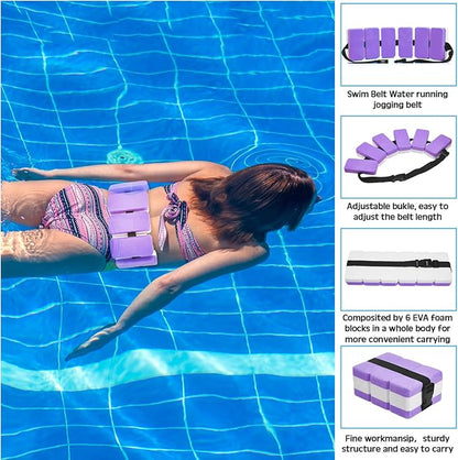 5 Pcs Pool Aquatic Exercise Set Including 2 Lightweight Water Dumbbells, 2 Ankle Swimming Weights, and Swim Belt Water Exercise Equipment for Aquatic Aerobics