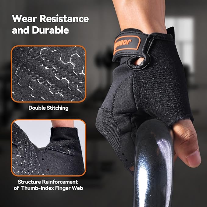 Workout Gloves for Women and Men, Breathable Weight Lifting Gloves, Grip & Shock Absorption, Full Palm Protection, for Gym Exercise, Fitness, Training & Cycling