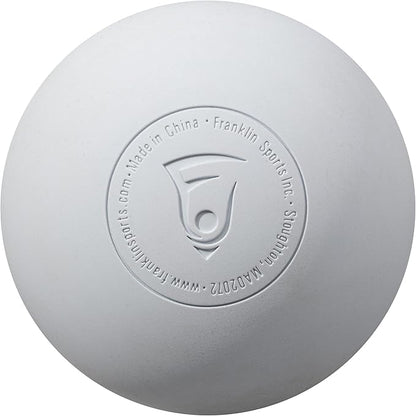 Franklin Sports Lacrosse Balls - Official Size Lax Balls for Practice - Rubber 63mm Outdoor Lacrosse Balls - Great for Muscle Massage Therapy + Yoga - White + Yellow