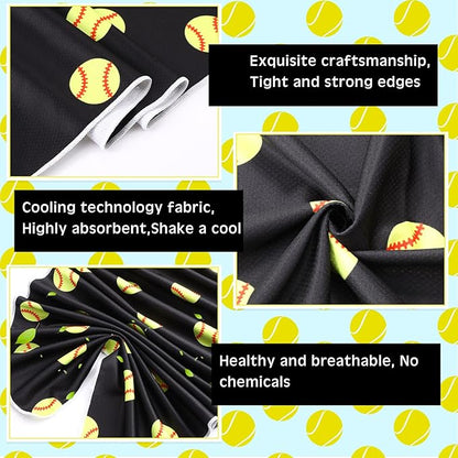 12 Pcs Cooling Towel 40 x 12 Inch Basketball Baseball Football Volleyball Soccer Softball Microfiber Fast Drying Towel for Gift Women Men