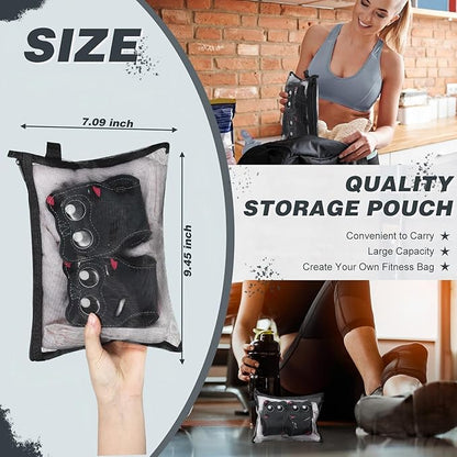 Lifting Wrist Straps Weight Lifting Grips with Cushion Wrist Loop Gym Workout Straps Double Layer Leather with Storage Pouch for Women and Men Deadlift Powerlifting Pull Up