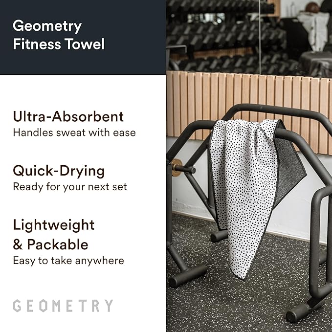 GEOMETRY Gym Towels for Working Out - Compact & Quick Dry, Super Absorbent Double-Sided Microfiber Sweat Towel – Premium Microfiber for Gym - Freckles, 16" x 30", 1 Piece