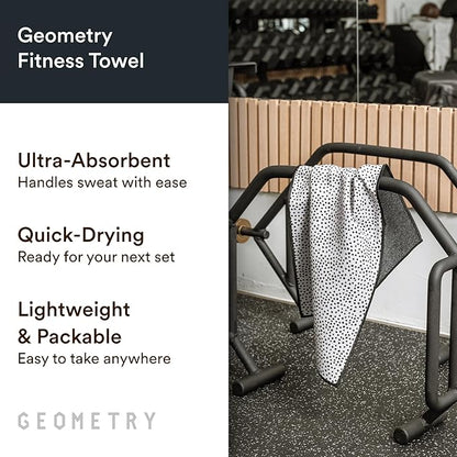 GEOMETRY Gym Towels for Working Out - Compact & Quick Dry, Super Absorbent Double-Sided Microfiber Sweat Towel – Premium Microfiber for Gym - Freckles, 16" x 30", 1 Piece