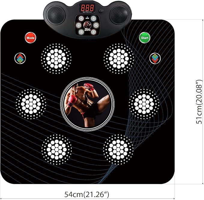 Kids Musical Boxing Machine/Mat with Boxing Gloves, 9 Modes, 420 Levels, 7 Light Effects, Memory and Reaction Training Equipment, No Installation Needed, for Children.