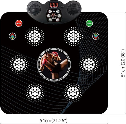 Kids Musical Boxing Machine/Mat with Boxing Gloves, 9 Modes, 420 Levels, 7 Light Effects, Memory and Reaction Training Equipment, No Installation Needed, for Children.
