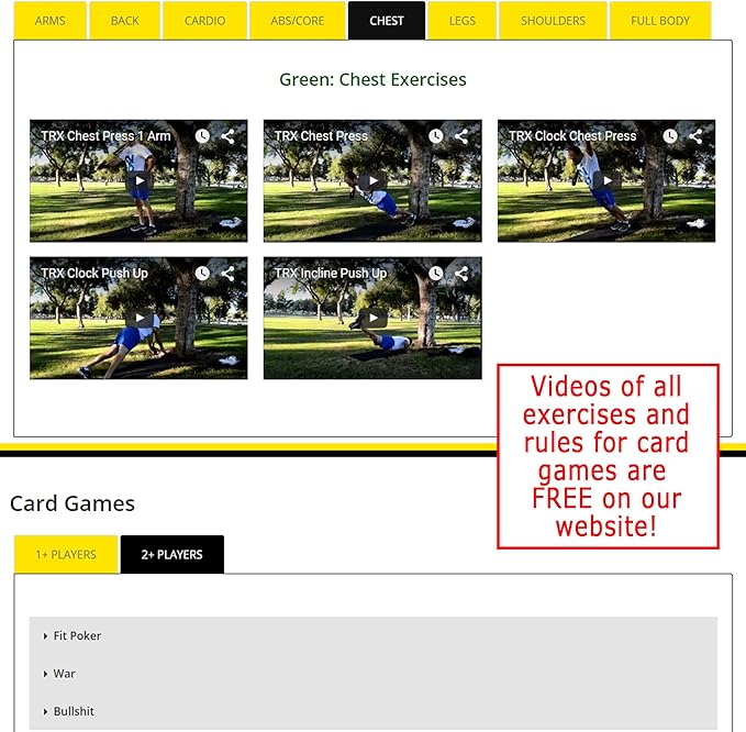 Stack 52 Suspension Exercise Cards TRI Pack. Compatible with All Suspension Trainers. Suspended Bodyweight Resistance Workout Game. Video Instructions Included. Fun at Home Fitness Training Program.